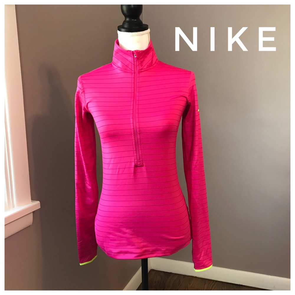 Nike Pro Striped Half Zip Pullover - image 1
